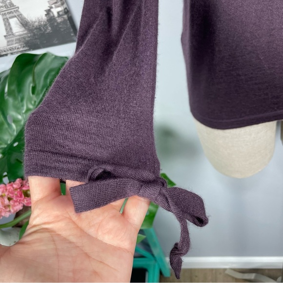 BLACK GOAT cashmere silk purple career luxury sweater Sz M - Picture 3 of 14